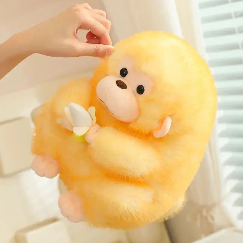 Norvo | Kawaii Gul Brun Chunky Ape Med Banan Plushie
