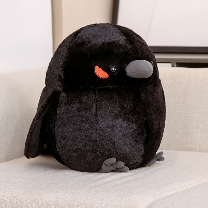 Norvo | Rund Chonky Spurv Raven Kråke Fugler Plushies