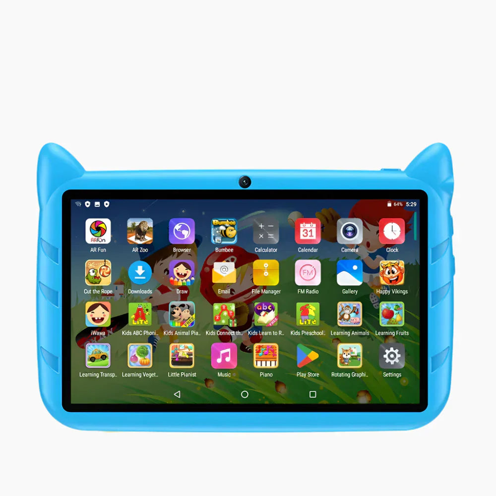 Norvo | 7-tommers barnemaskin – Android 13, 5G WiFi, 4GB RAM, 64GB lagring – Barnevennlig læring & underholdningsenhet