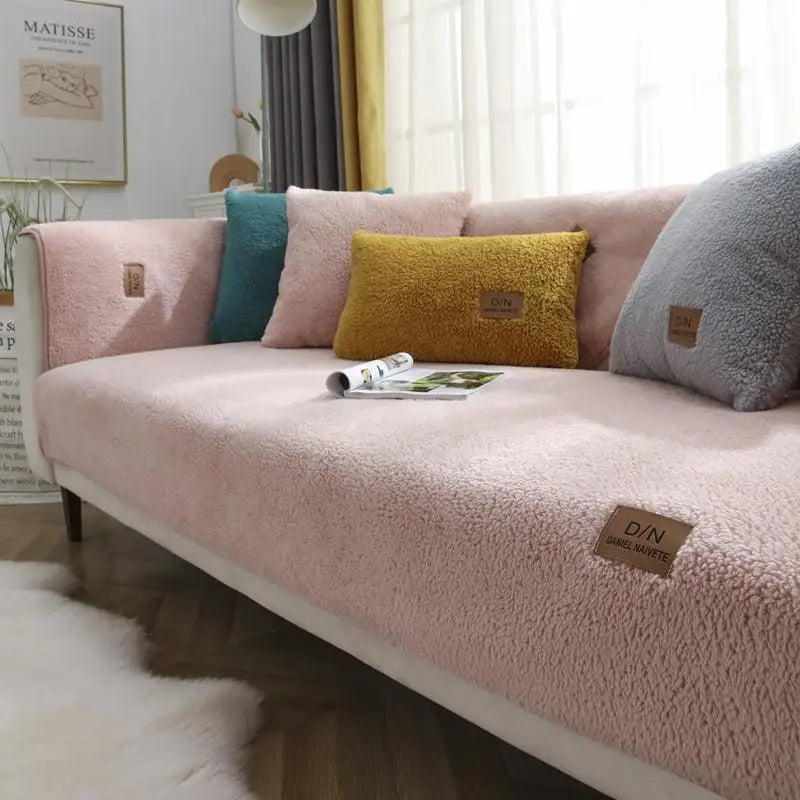 Norvo | Vanntett Tykk Fuzzy Sherpa Fleece Rutsjesikker Sofa Deksel