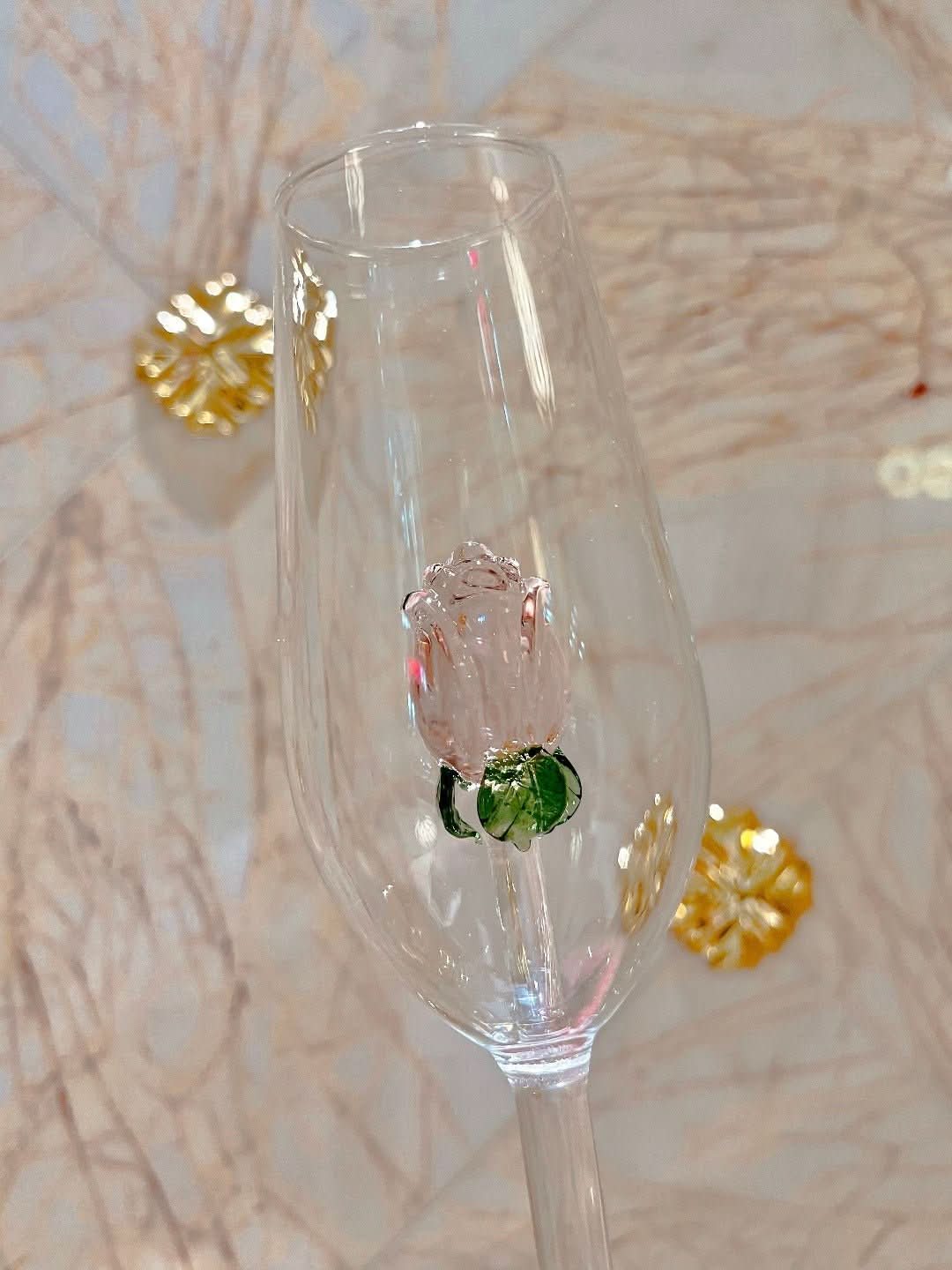 Norvo | La Vie En Rose | Champagne Glass - Håndlaget