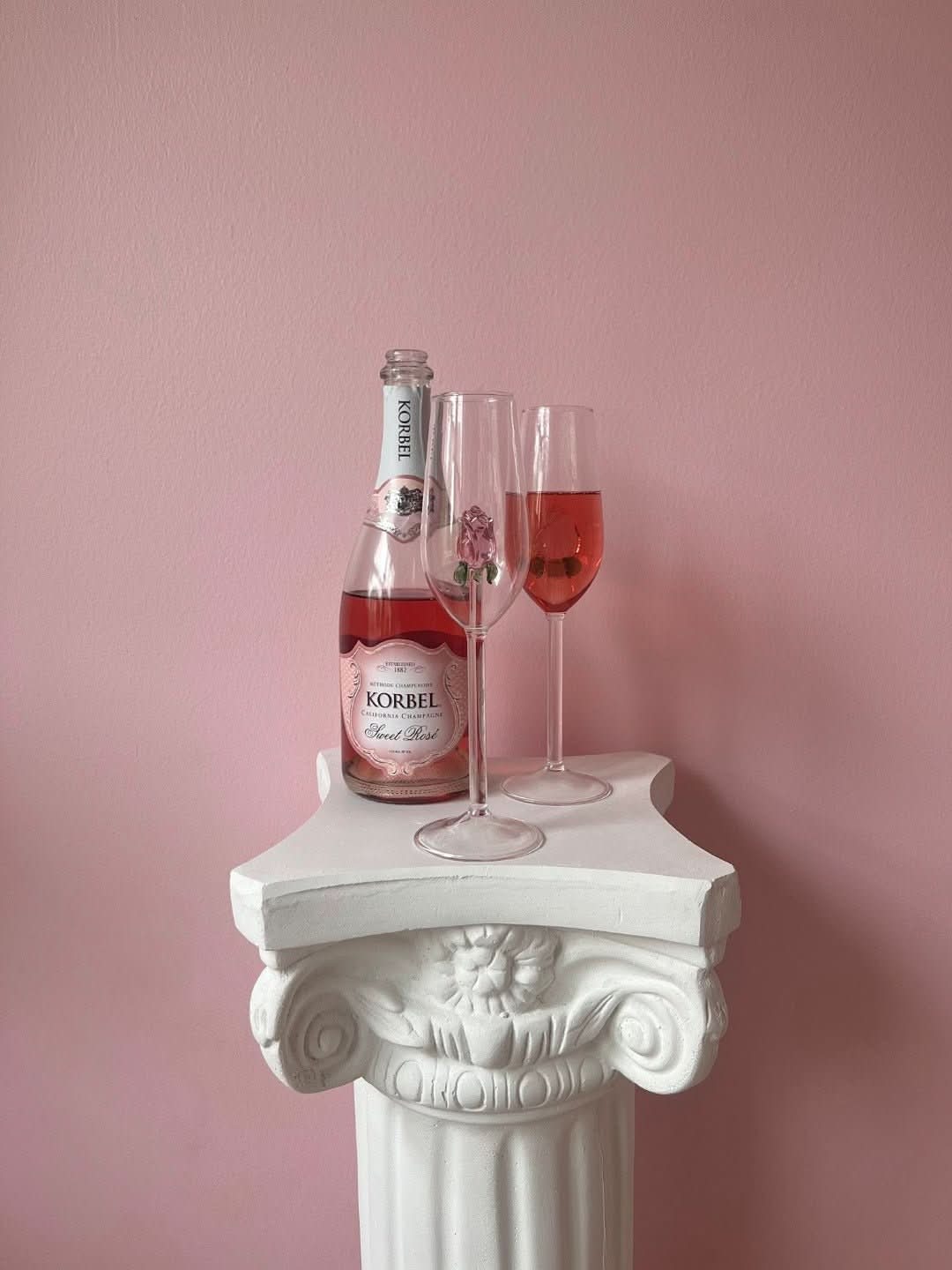 Norvo | La Vie En Rose | Champagne Glass - Håndlaget