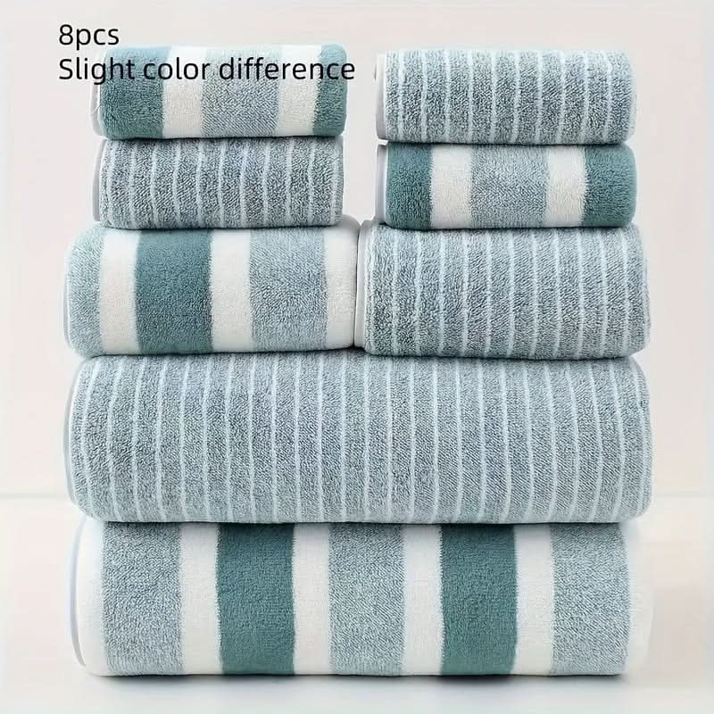 Norvo | 8-delt korallsfleece håndklesett – Ultra-mykt & hurtig-tørkende
