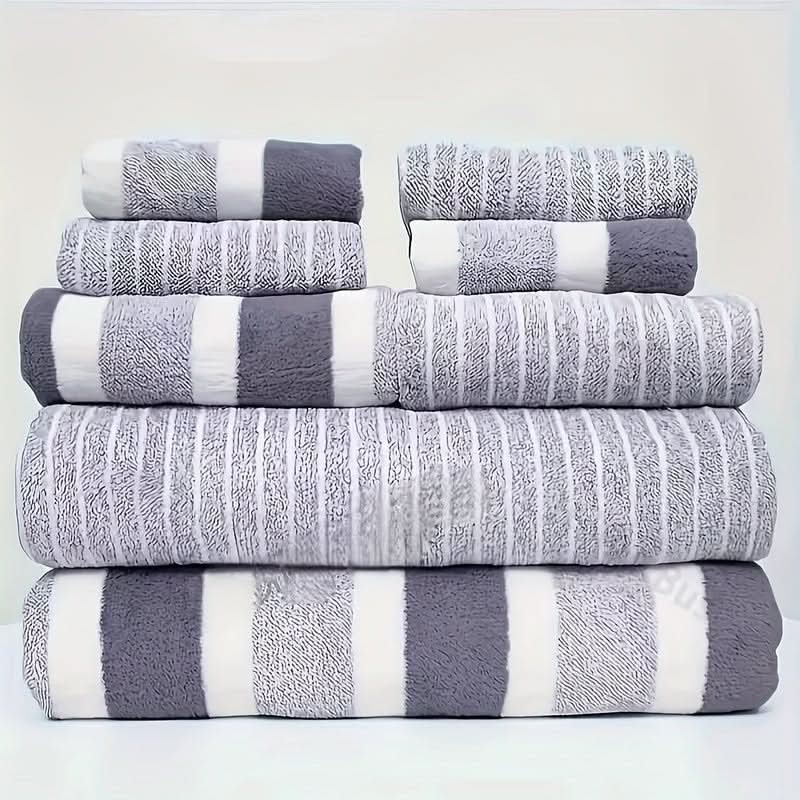 Norvo | 8-delt korallsfleece håndklesett – Ultra-mykt & hurtig-tørkende