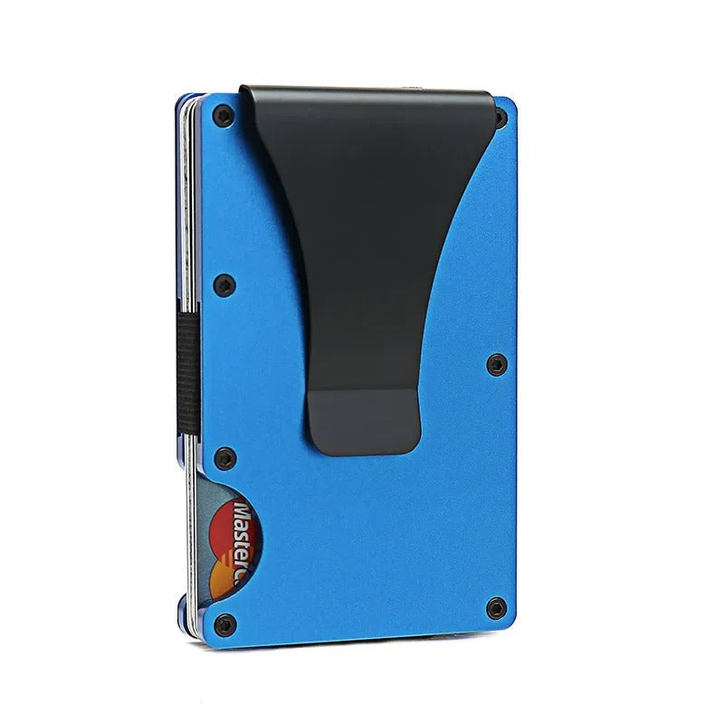 Norvo | Titanium Matte Cobalt Kortholder – Slank & Stilig RFID-lommebok for Menn & Kvinner