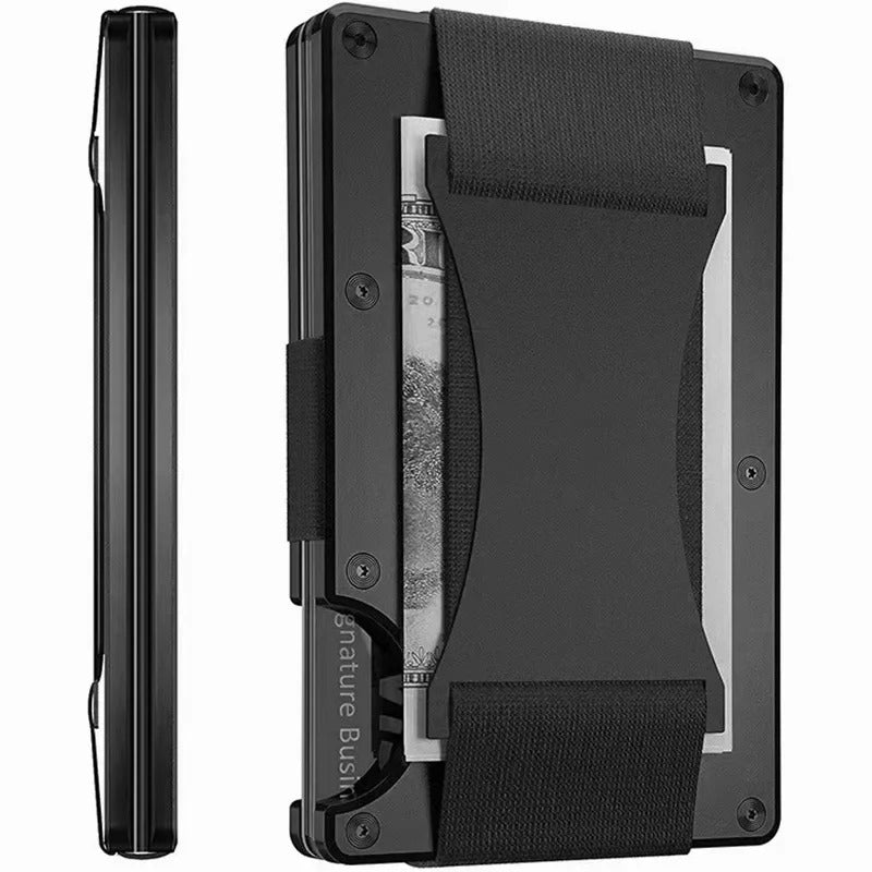 Norvo | Titanium Matte Cobalt Kortholder – Slank & Stilig RFID-lommebok for Menn & Kvinner