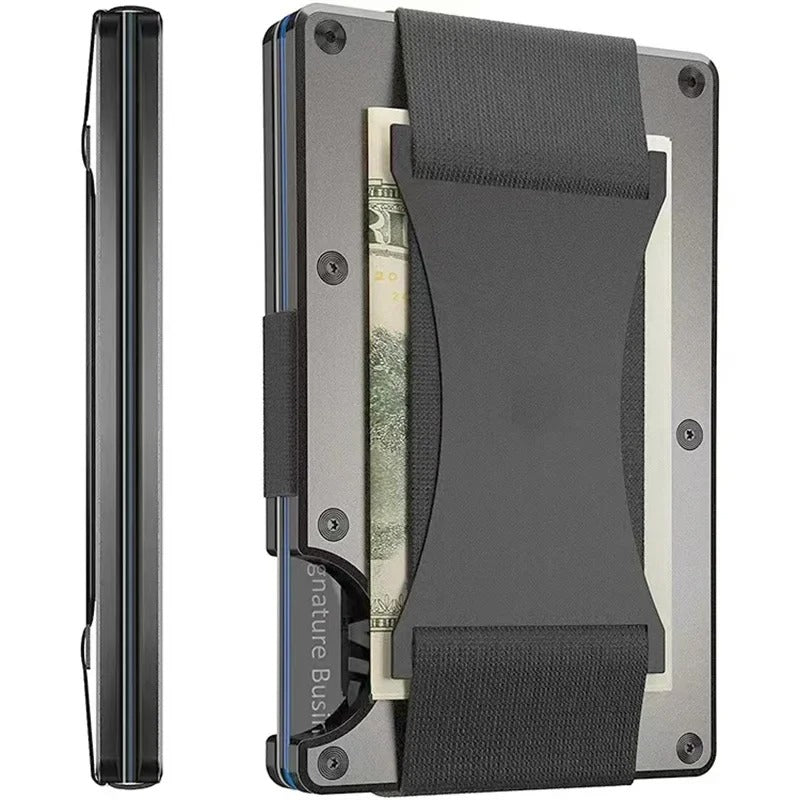 Norvo | Titanium Matte Cobalt Kortholder – Slank & Stilig RFID-lommebok for Menn & Kvinner