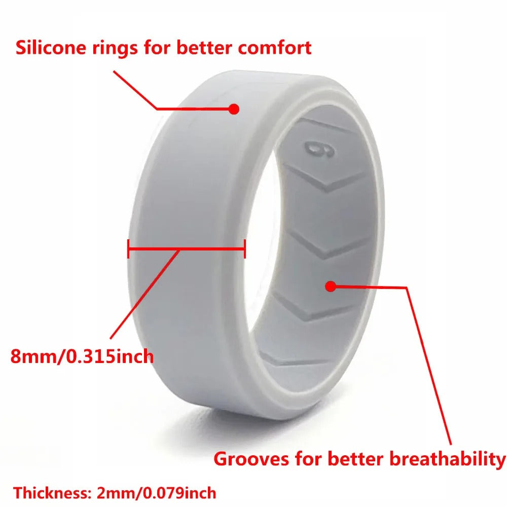 Norvo | Svart silikonring-sett x 4 – Stilig og holdbar alternativ for vielsesring