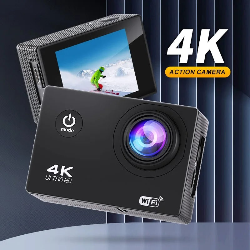 Norvo | 4K Ultra HD Sport Pro Kamera - Wifi-aktivert og vanntett for Vlogging og utendørs sport
