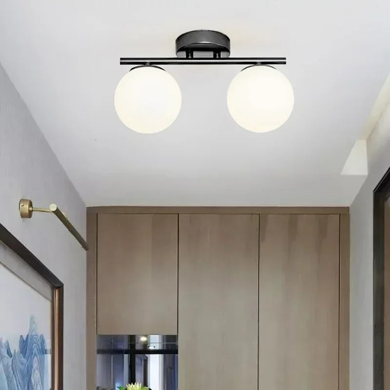 Norvo | Taklampe i nordisk stil laget av glass – Elegant hvit kule for ethvert rom