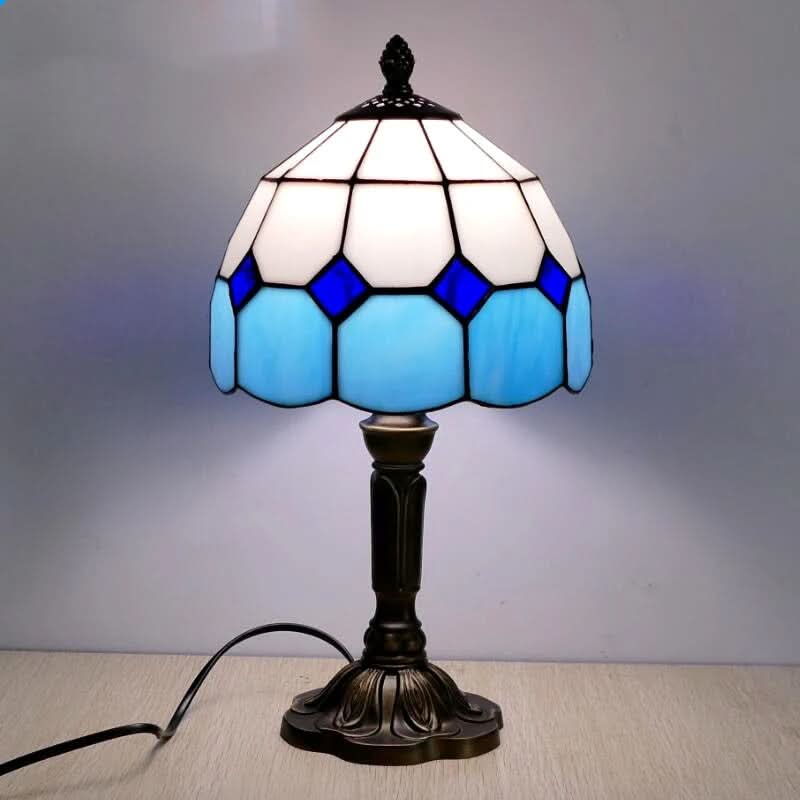 Norvo | Retro Baroque Tiffany Glass LED Bordlampe E27