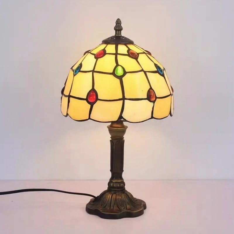 Norvo | Retro Baroque Tiffany Glass LED Bordlampe E27