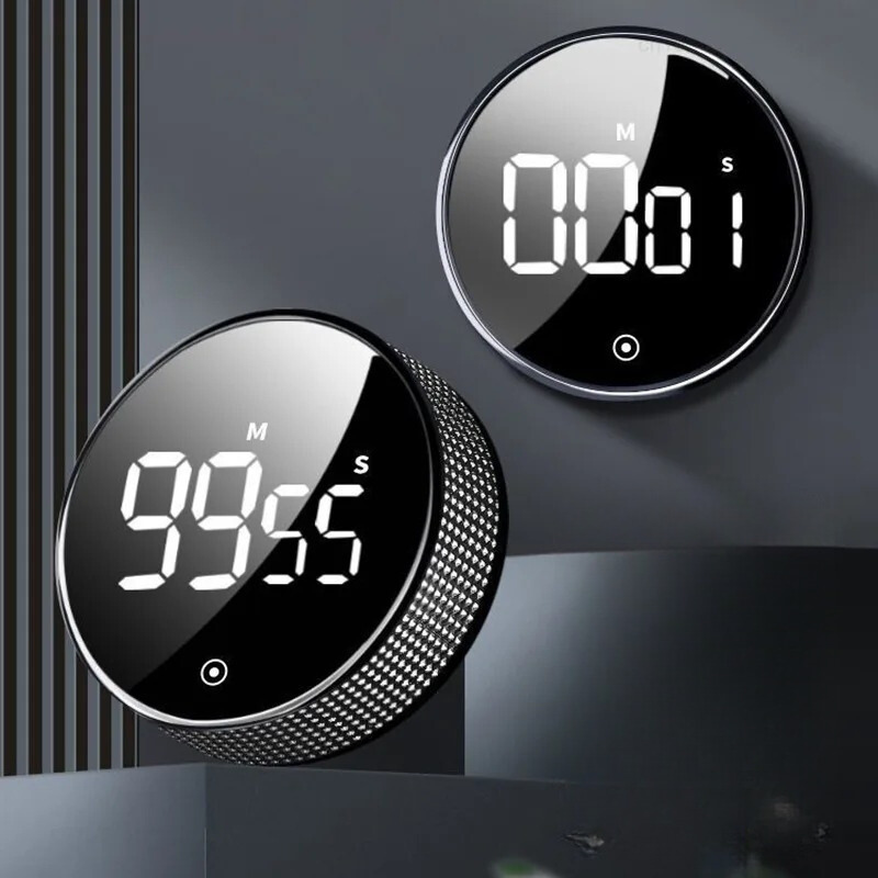 Norvo | SmartTime Kjøkken Timer | Enkel Ett-Vending Drift, Stor LED Skjerm & Justerbar Alarm for Matlaging, Studering & Klasseromsbruk