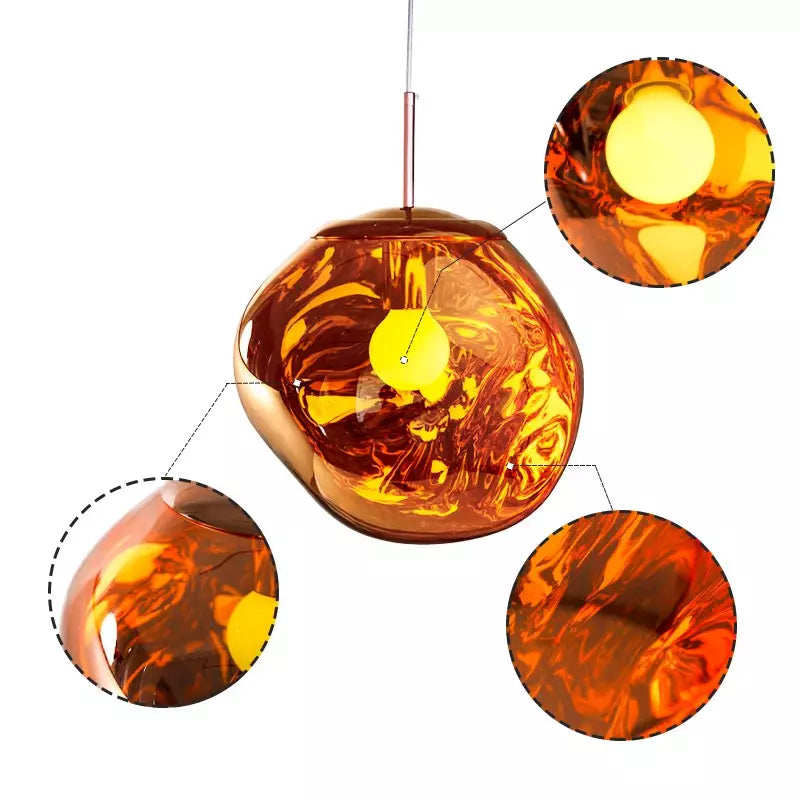 Norvo | Smelt Pendellampe - Moderne Glass Henge lampe for Kjøkkenøy & Spisestue