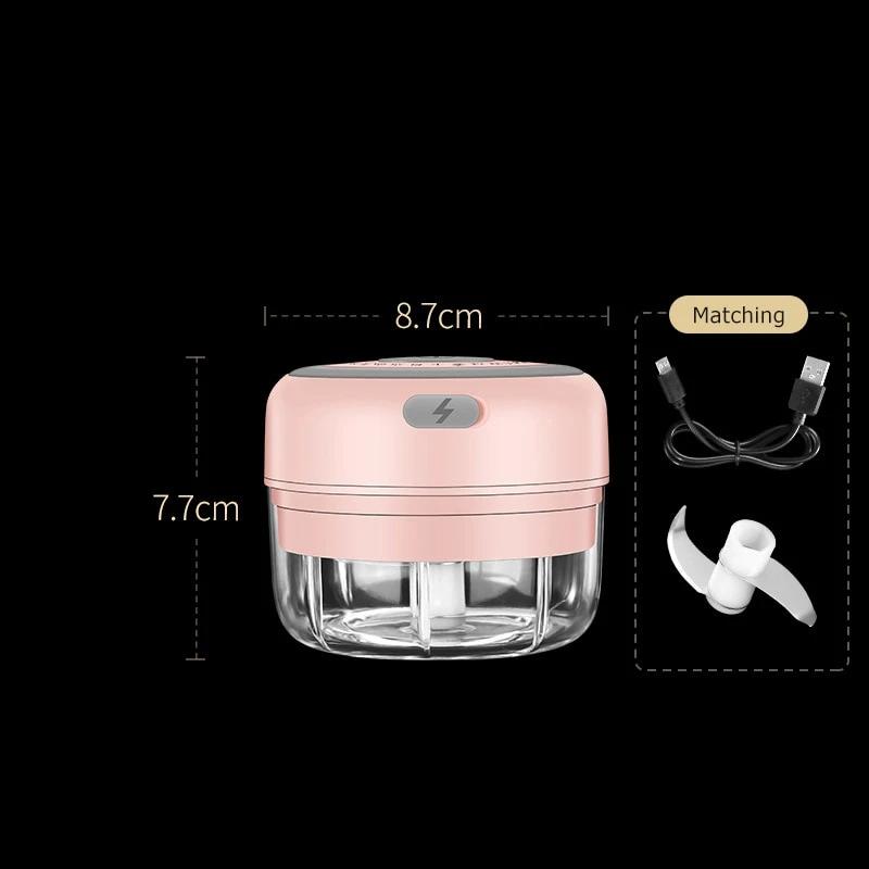 Norvo | ZerkliX Elektrisk Mini Hakker | Kompakt & Oppladbar | BPA-fri & Rustfrie Stålblader | 150 ml