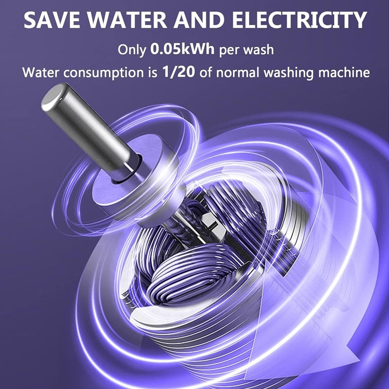 Norvo | 8L sammenleggbar mini vaskemaskin med tørketrommel