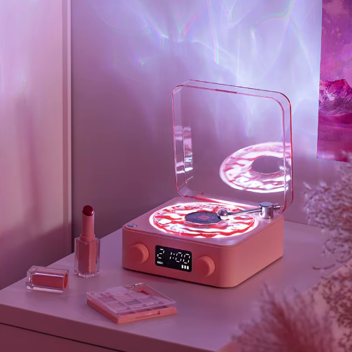 Bluetooth vinylspiller – retro stereo høyttaler med hvit støy & AUX