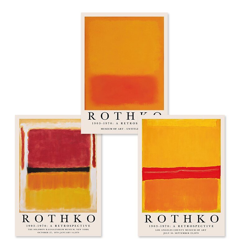 Norvo | ArtLuxe Moderne Abstrakt Rothko Veggkunst Plakat | Lerret | Minimalistisk Design | Dekor for Stue og Kontor