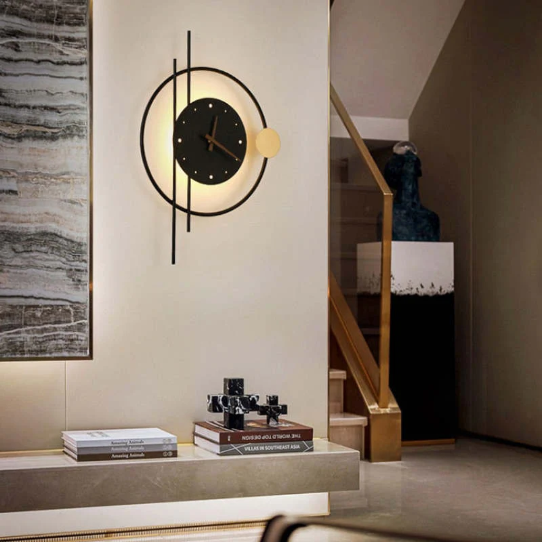 Norvo | Moderne LED veggklokke lampe - Chronos