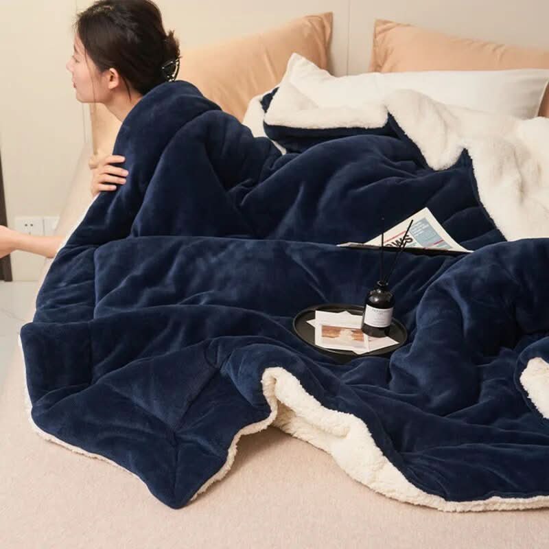 Norvo | Reversibel Sherpa Fleece Teppe for Seng og Sofa