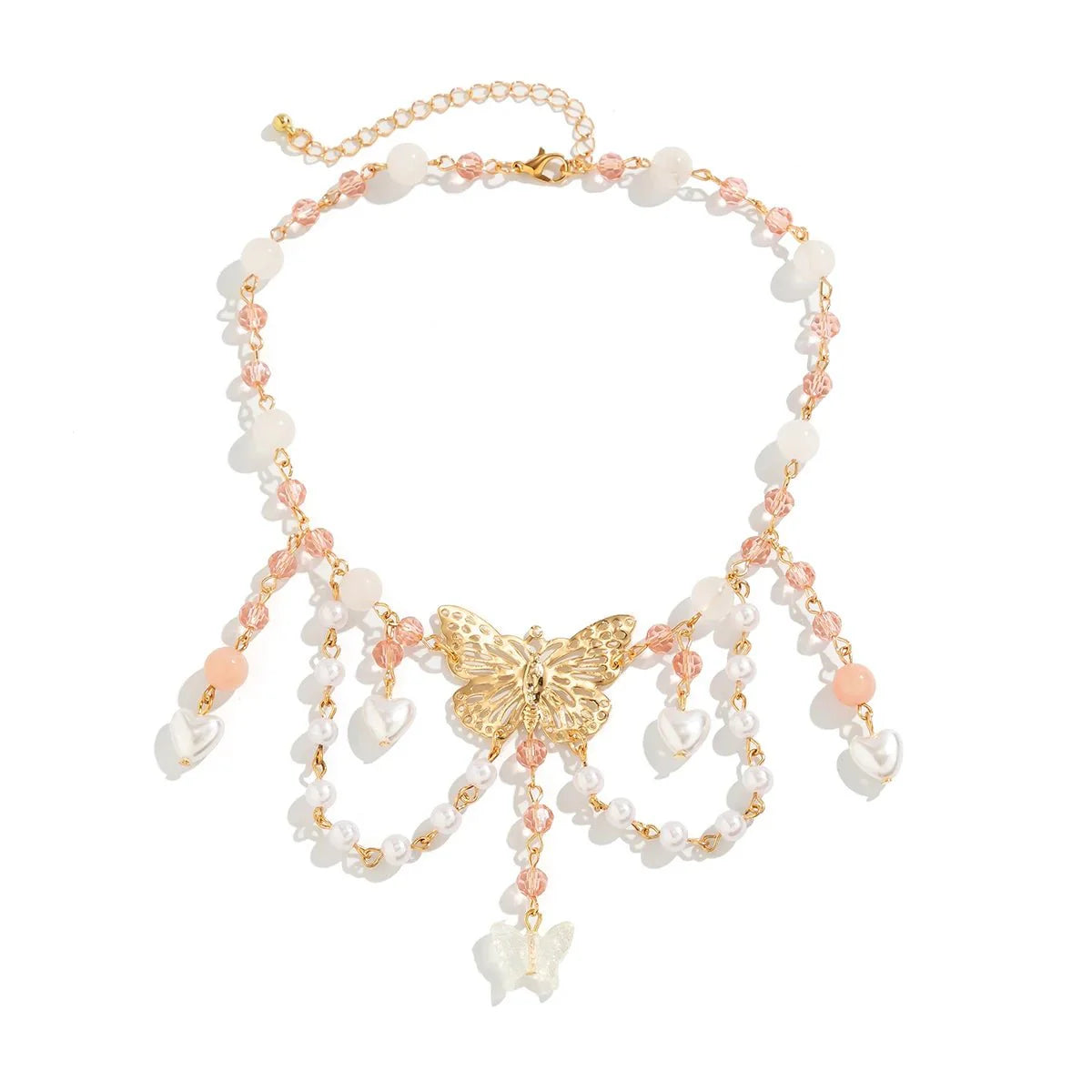 Norvo | Multi Laget Sommerfugl Hjerte Choker Halskjede