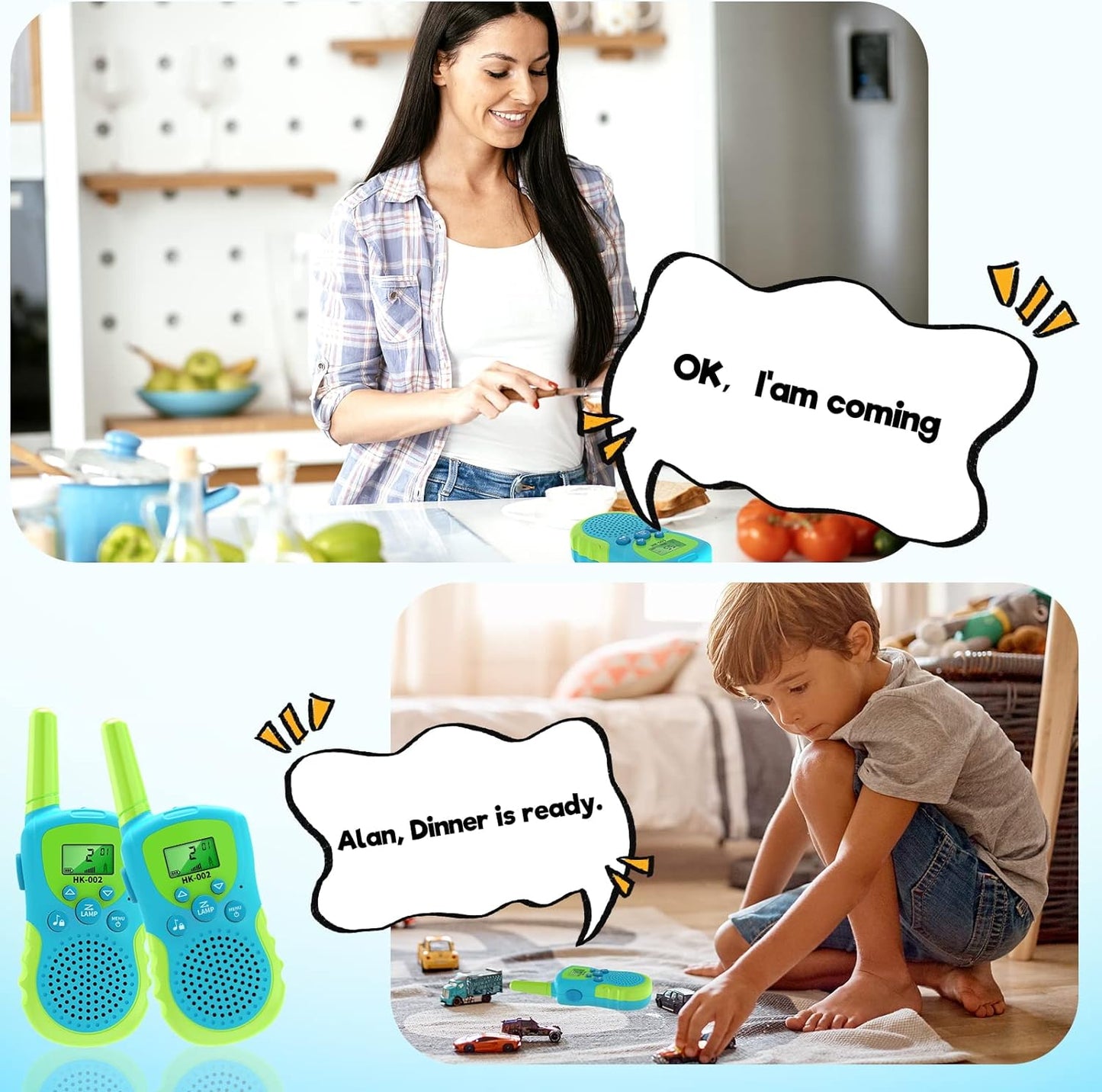Walkie Talkie Set 3-Pieces - Klar Lyd, Lang Rekkevidde, Perfekt for Aldersgruppen 3-12 Eventyr