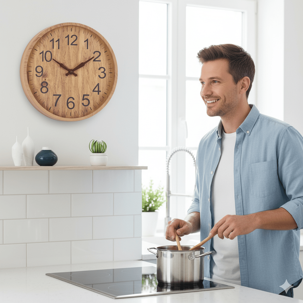 Norvo | OAKTICK – Stille Treveggklokke med Naturlig Sjarm