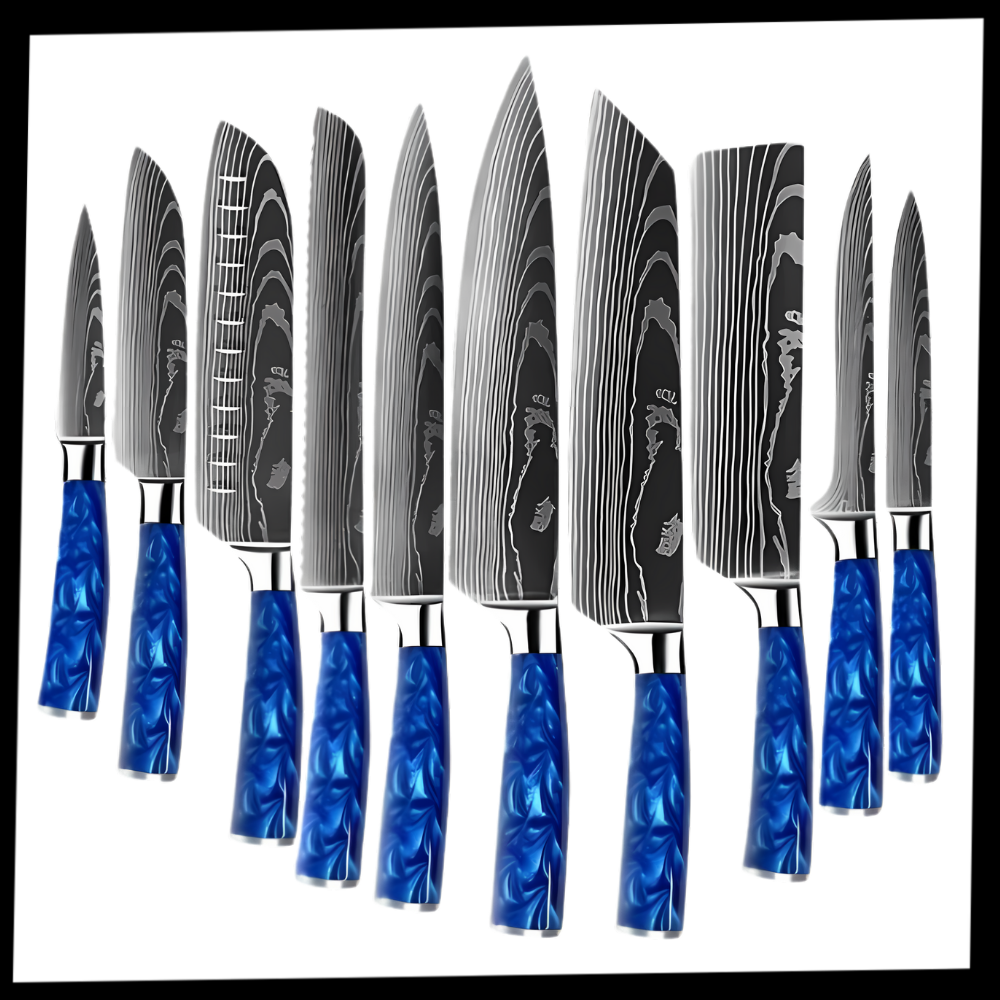 Havblå japanske kniver