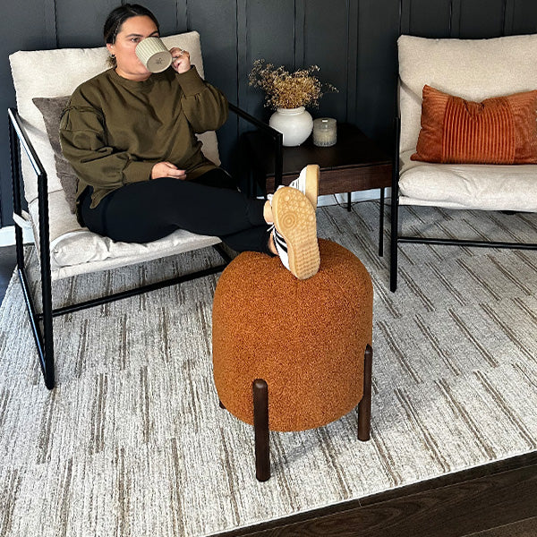Norvo | 19 Tommers Boucle Ottoman, Velg Fargen