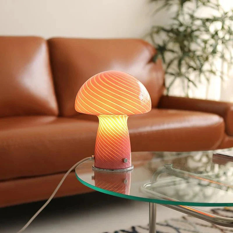 Norvo | Pastellfarget glass sopp bordlampe
