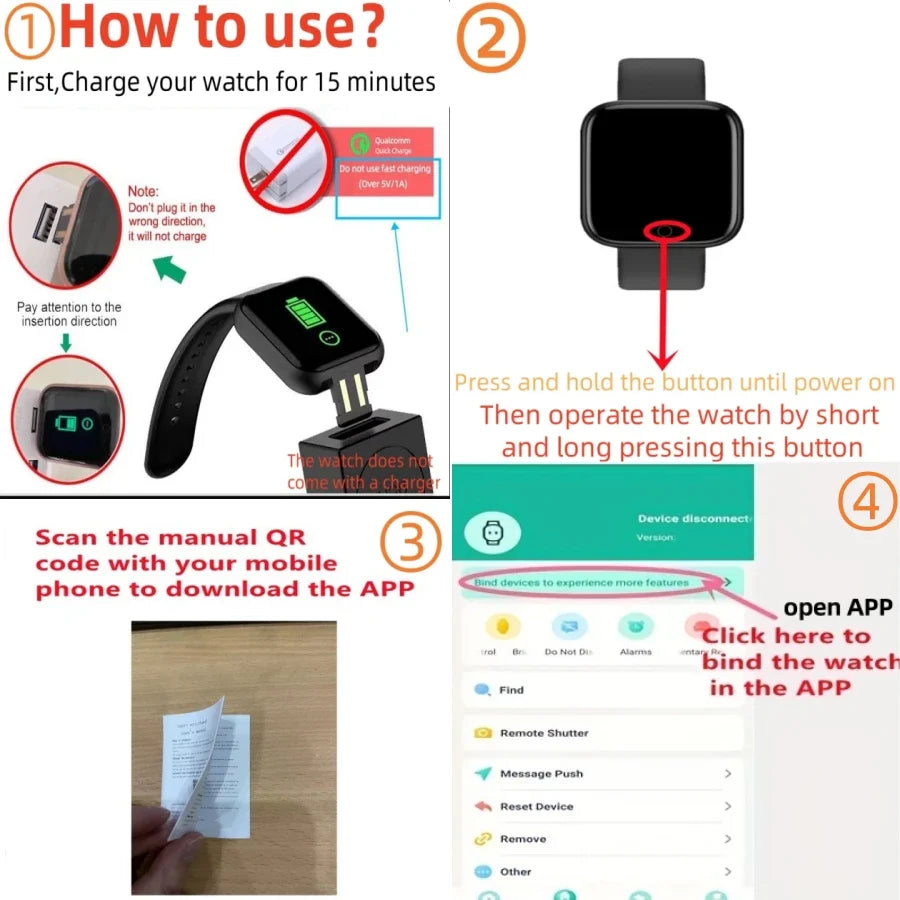 Norvo | Sports USB-ladende smartklokke