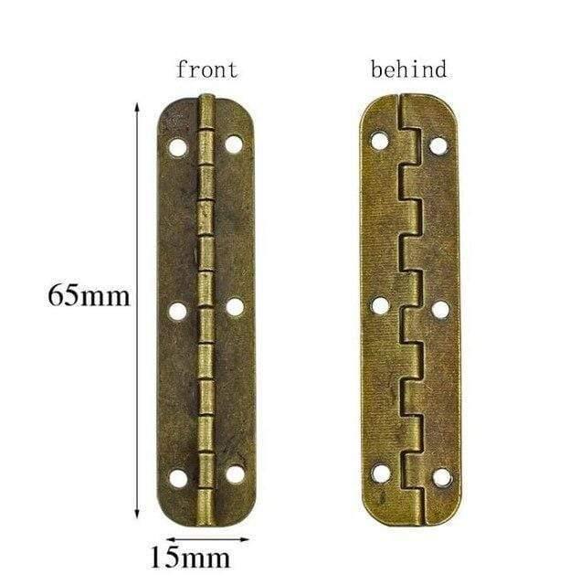 Norvo | 10 stk bronse archaize 65*15MM oval jern lange hengsler tre eske gaveeske hengsel