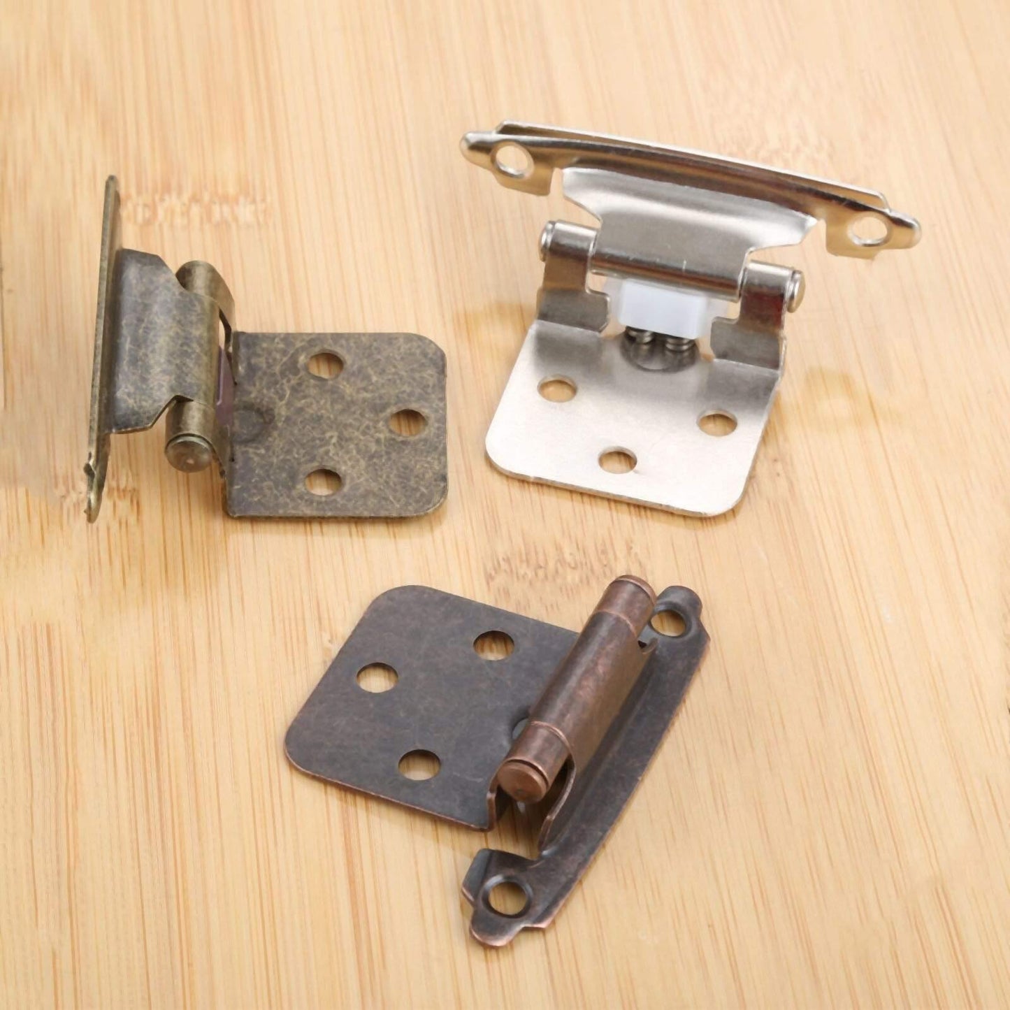 Norvo | 2 stk overlay skap hengsler selvklebende kjøkkenskap dørhengsel skap flush hengsel antikke møbelbeslag 71*38*35mm