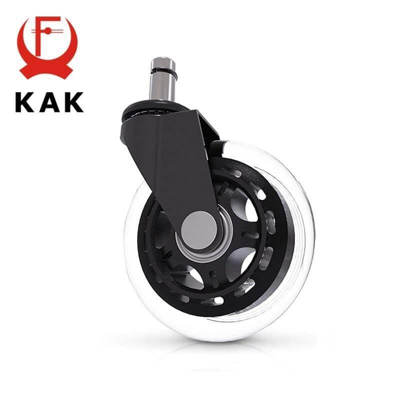 Norvo | 5PCS KAK 3" Universelle Stille Rad Kontorstol Hjul Erstatning 60KG Hjul Gummi Myk Sikker Ruller Møbelhjul Hardware