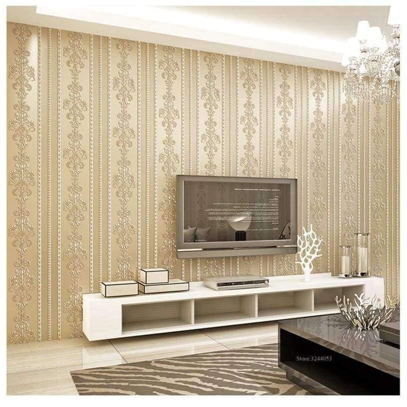 Norvo | 3D Prægblomsterdesign Tapet Desktop 3D Rosa Blomster Tapet Rull Moderne Stue Tapet Vliesstoff Hjemmedekorasjon Gul Kunst