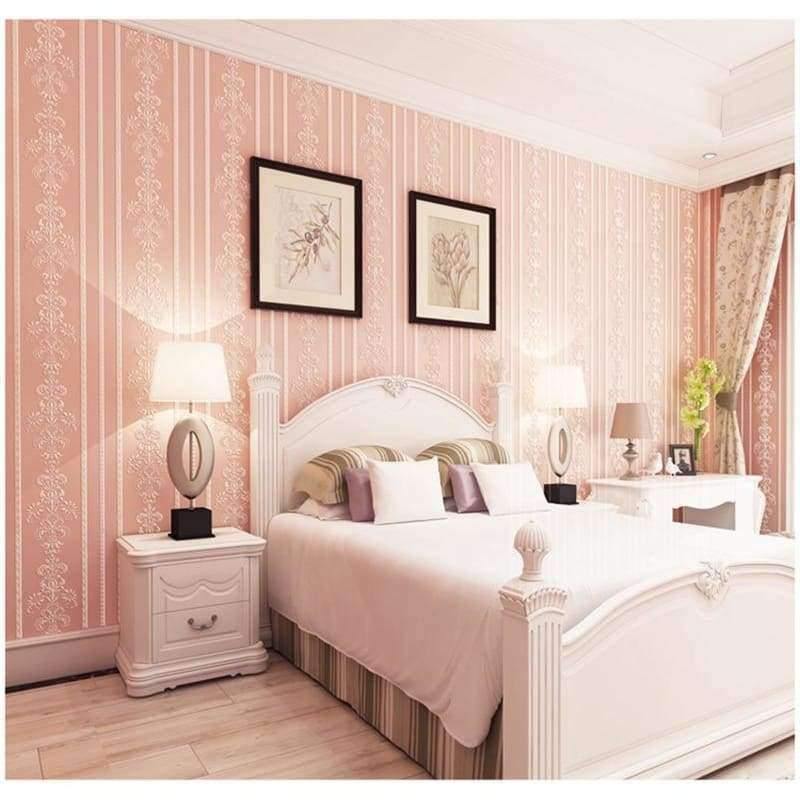Norvo | 3D Prægblomsterdesign Tapet Desktop 3D Rosa Blomster Tapet Rull Moderne Stue Tapet Vliesstoff Hjemmedekorasjon Gul Kunst