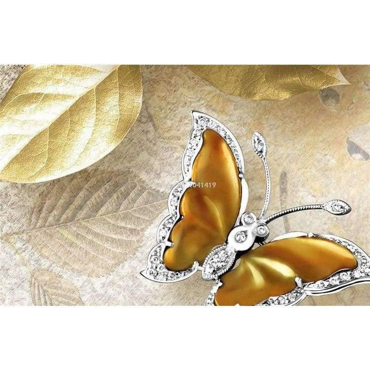 Norvo | 3D Tapet Europeisk Stil Gylden Diamant Blomst Smykke Bakgrunn Veggmalerier Hotell Stue TV Sofa Boliginnredning 3 D