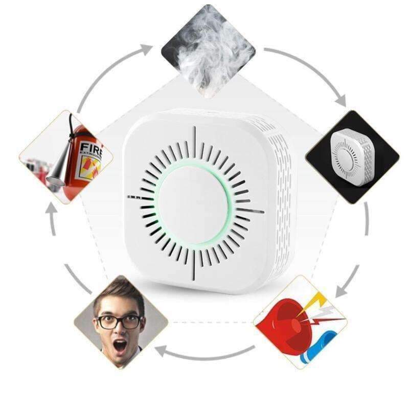 Norvo | 433MHz Trådløs Røykvarsler Brannvern Bærbar Røykvarsler WLAN Hjem Sikkerhetsrøykvarsler Sensor Hvit