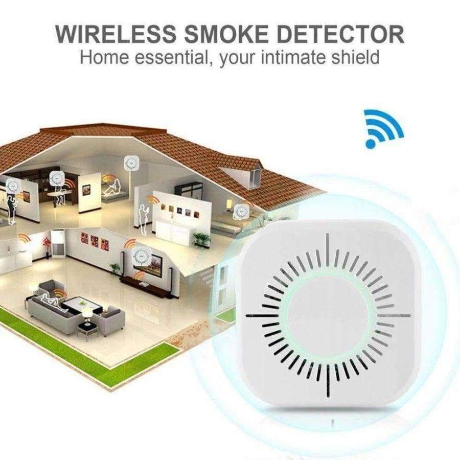 Norvo | 433MHz Trådløs Røykvarsler Brannvern Bærbar Røykvarsler WLAN Hjem Sikkerhetsrøykvarsler Sensor Hvit