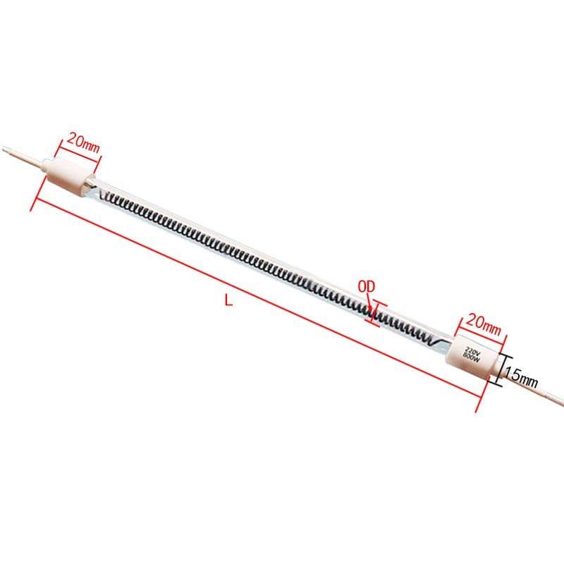 Norvo | Karbonfiber elektro kvarts varmeelementer for varmesystemer, langinfrarød kvartsvarmerør kvarts glassrør varmeelement OD10 12mm