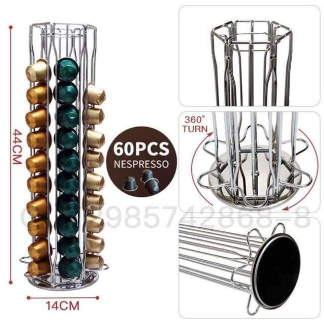 Norvo | Lagre Dolce Gusto Nespresso Kapselholder Rustfritt Stål Display Kapselstativ Stå Kjøkkenbord Metallstativ Gratis Frakt
