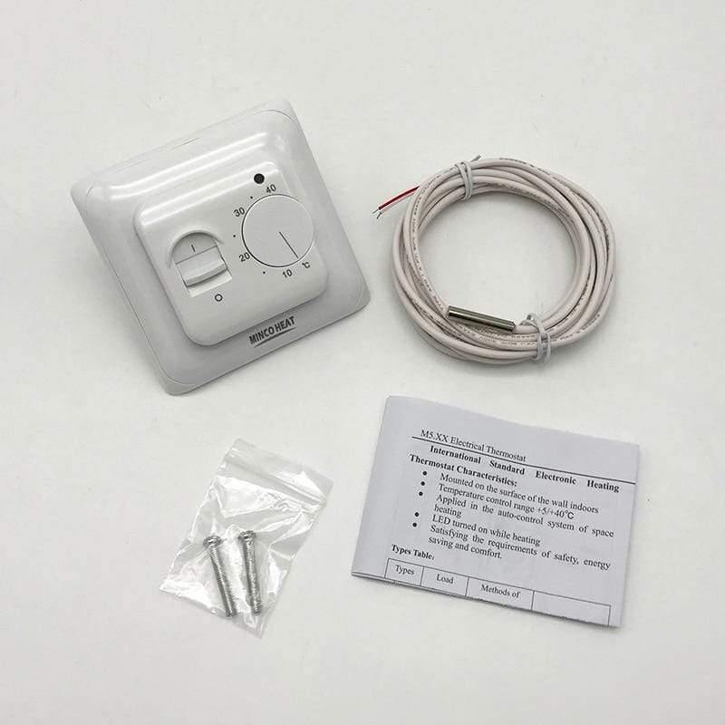 Norvo | Elektrisk gulvvarme romtermostat manuell varm kabel bruk termostat 220V 16A temperaturkontrollinstrument (1STK)