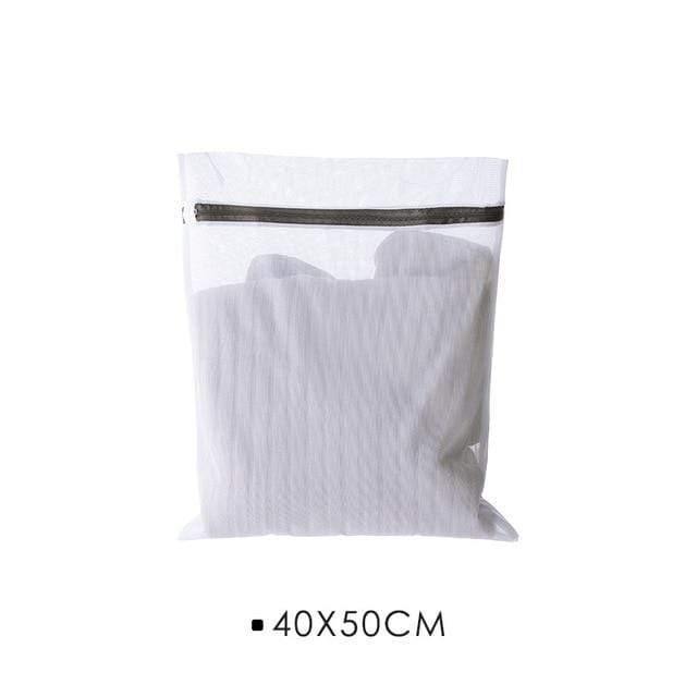 Norvo | Hvit nylon vaskepose BH sokker undertøy klær vaskemaskin beskyttelsesnett mesh-poser kleshenger klesbeholder