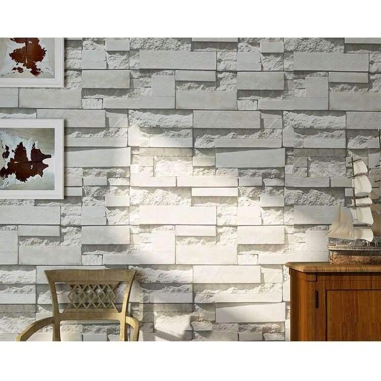 Norvo | Moderne 3D Steinflis Vegg Vlies Tapet Rull Stue Soverom Bakgrunn Veggdekorasjon Kunst Tapet Papel De Parede 3D