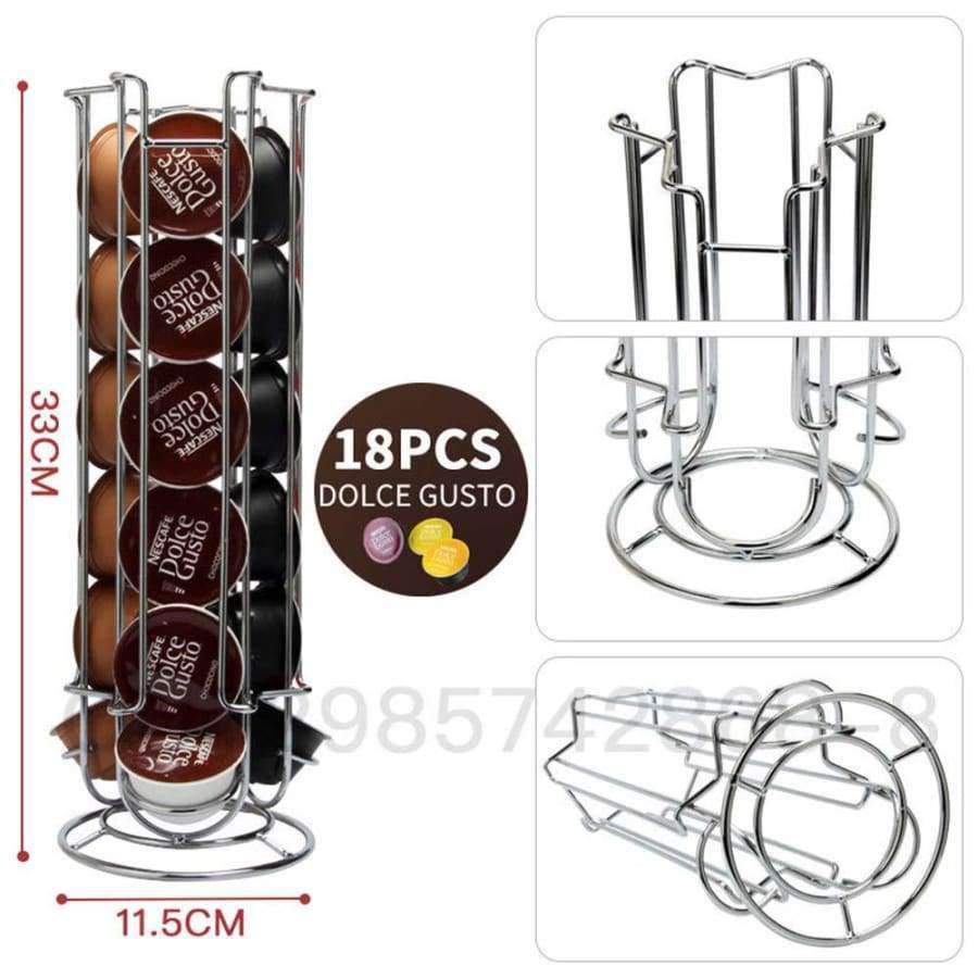 Norvo | Lagre Dolce Gusto Nespresso Kapselholder Rustfritt Stål Display Kapselstativ Stå Kjøkkenbord Metallstativ Gratis Frakt