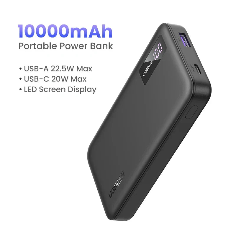 UGreen 22,5W Hurtiglading Power Bank 20000mAh - Bærbar Hurtiglading Telefon Enhet PowerBank Ekstern Batteripakke