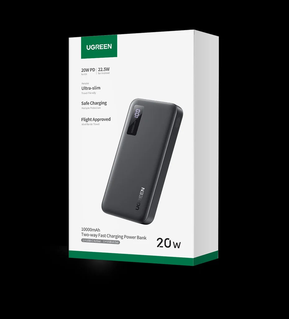 UGreen 22,5W Hurtiglading Power Bank 20000mAh - Bærbar Hurtiglading Telefon Enhet PowerBank Ekstern Batteripakke