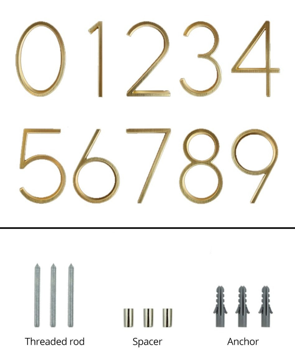 Norvo | Gold Modern House Numbers