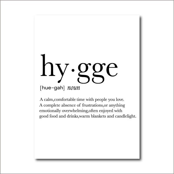 Norvo | Hygge Lagom Definisjon Minimalistisk Nordisk Veggkunst Svart Hvit Fine Art Lerretstrykk Svensk Dansk Norsk Livsstil Sitater Plakater For Moderne Hjem Kontor