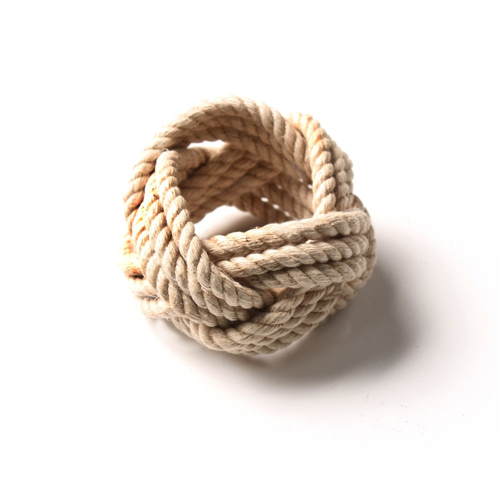Norvo | Flettet Jute Serviett Ring - Sett med 10